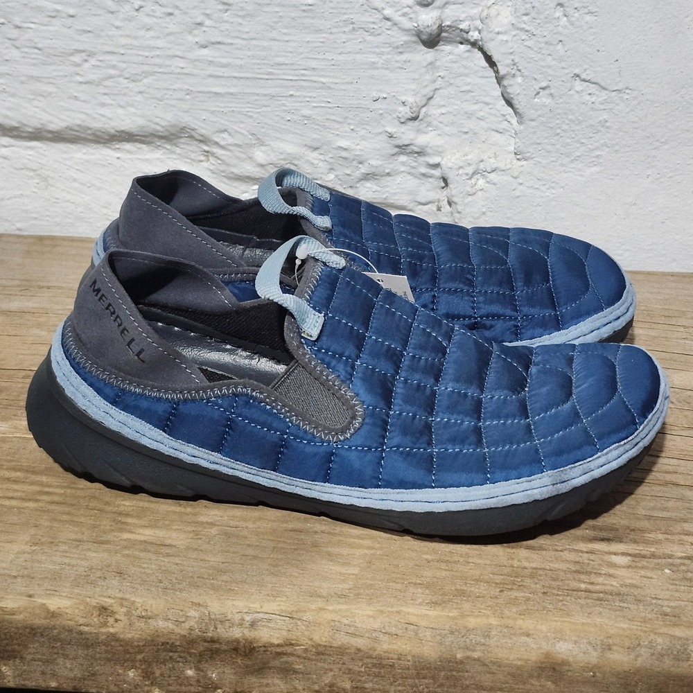 Merrell Hut Moc Women 7 Blue Quilted Slip On Lightweight Shoes J004622 Comfort